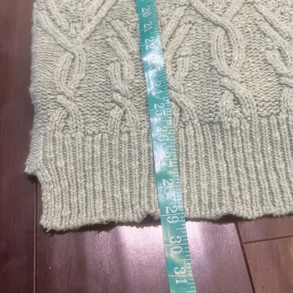 Free People Montana Cable Oversized Mint Green Knit Cardigan Size XS - Picture 8 of 8